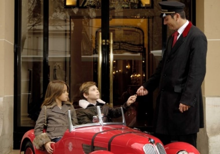 The swanky Hotel Plaza Athénée, located on Paris’ fashionable Avenue Montaigne, blends classical French style with exceptional services for kids. Children will enjoy a merry-go-round in fall, an ice-skating rink in winter, a children's menu for breakfast and child-sized bathrobes and slippers. 